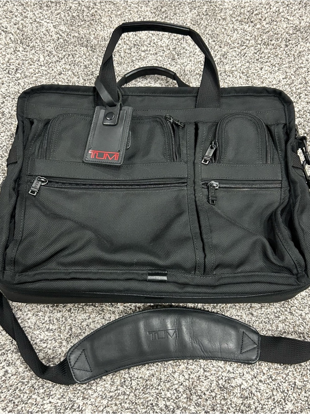 TUMI Alpha Expandable Organizer Laptop Briefcase Black 2621D3 Ballistic Nylon